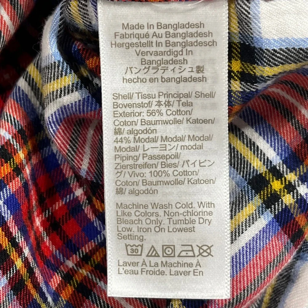 J.Crew Preppy Old Money Holiday Plaid Pajama Set Long Sleeve Top Pants Medium